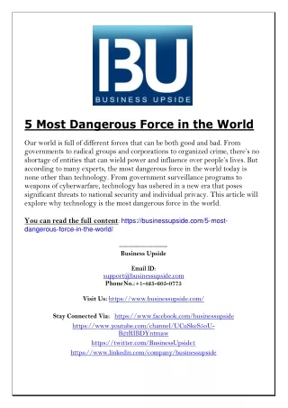 5 Most Dangerous Force in the World