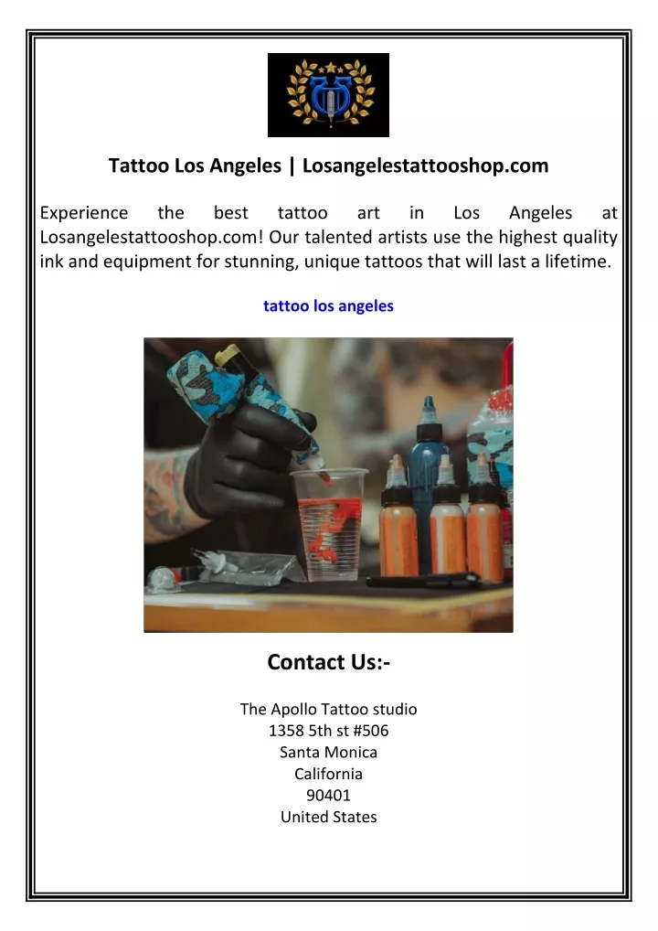 tattoo los angeles losangelestattooshop com