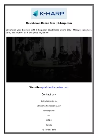 Quickbooks Online Crm  K-harp.com