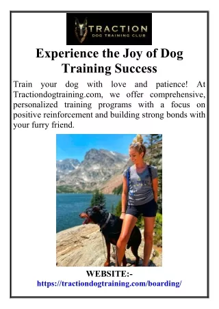 Experience the Joy of Dog Training Success