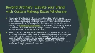 Unlock the potential of your brand with premium Custom Makeup Boxes.