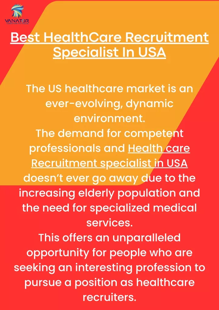 best healthcare recruitment specialist in usa