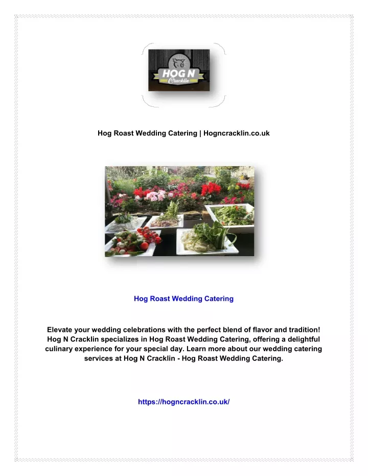 hog roast wedding catering hogncracklin