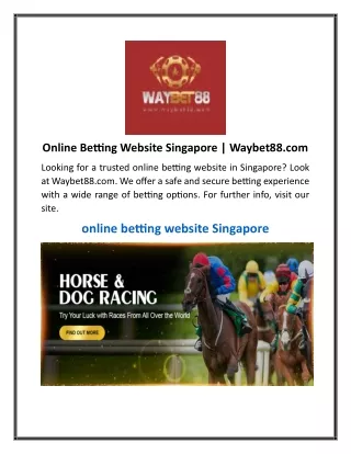 Online Betting Website Singapore  Waybet88.com