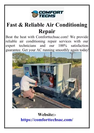 Fast & Reliable Air Conditioning Repair