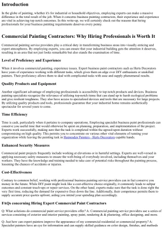 Business Paint Specialists: Why Hiring Professionals is Worth It