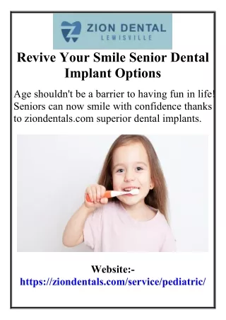 Revive Your Smile Senior Dental Implant Options