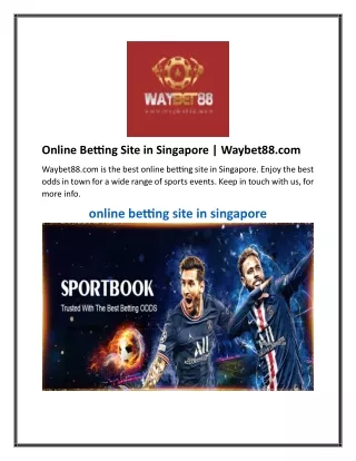 Online Betting Site in Singapore  Waybet88.com