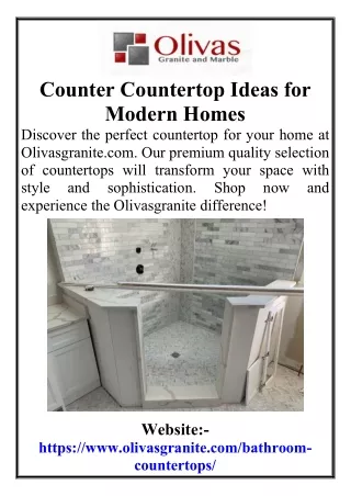 Counter Countertop Ideas for Modern Homes