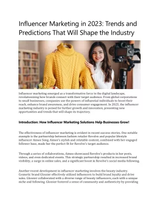 Influencer Marketing in 2023 Trends and Predictions That Will Shape the Industry