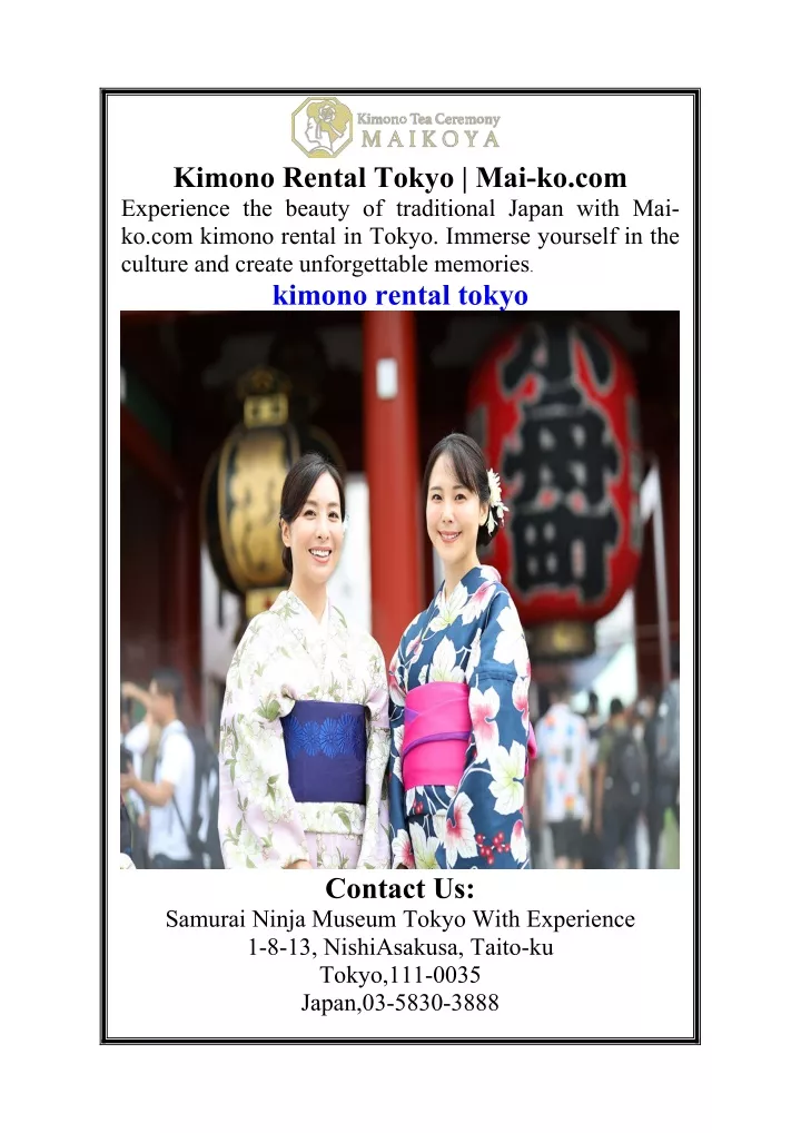 kimono rental tokyo mai ko com experience