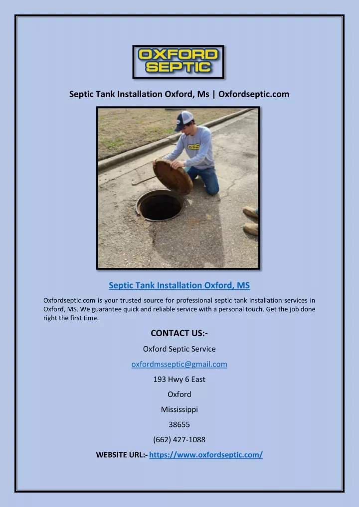 septic tank installation oxford ms oxfordseptic