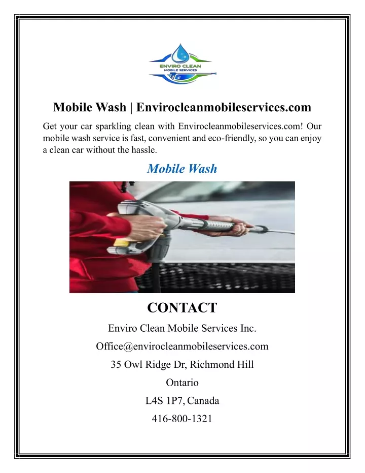 mobile wash envirocleanmobileservices com