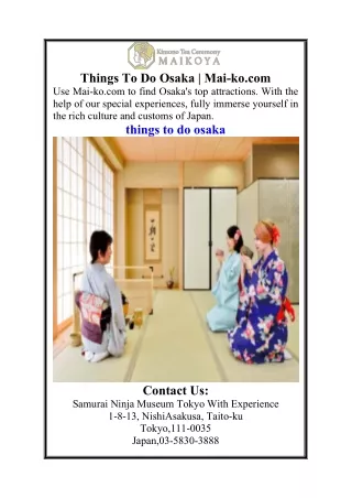 Things To Do Osaka  Mai-ko.com