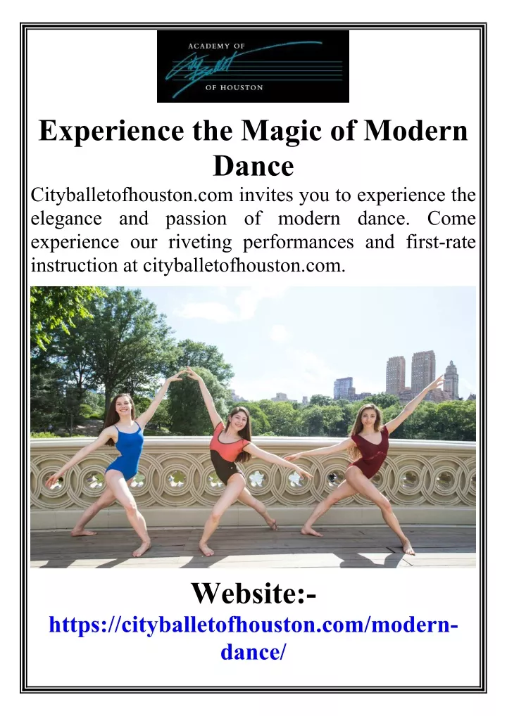 experience the magic of modern dance