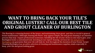 Tile & grout  cleaning burlington