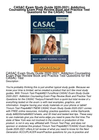 [PDF⚡READ❤ONLINE] CASAC Exam Study Guide 2020-2021: Addiction Counseling Exam Prep Review Book