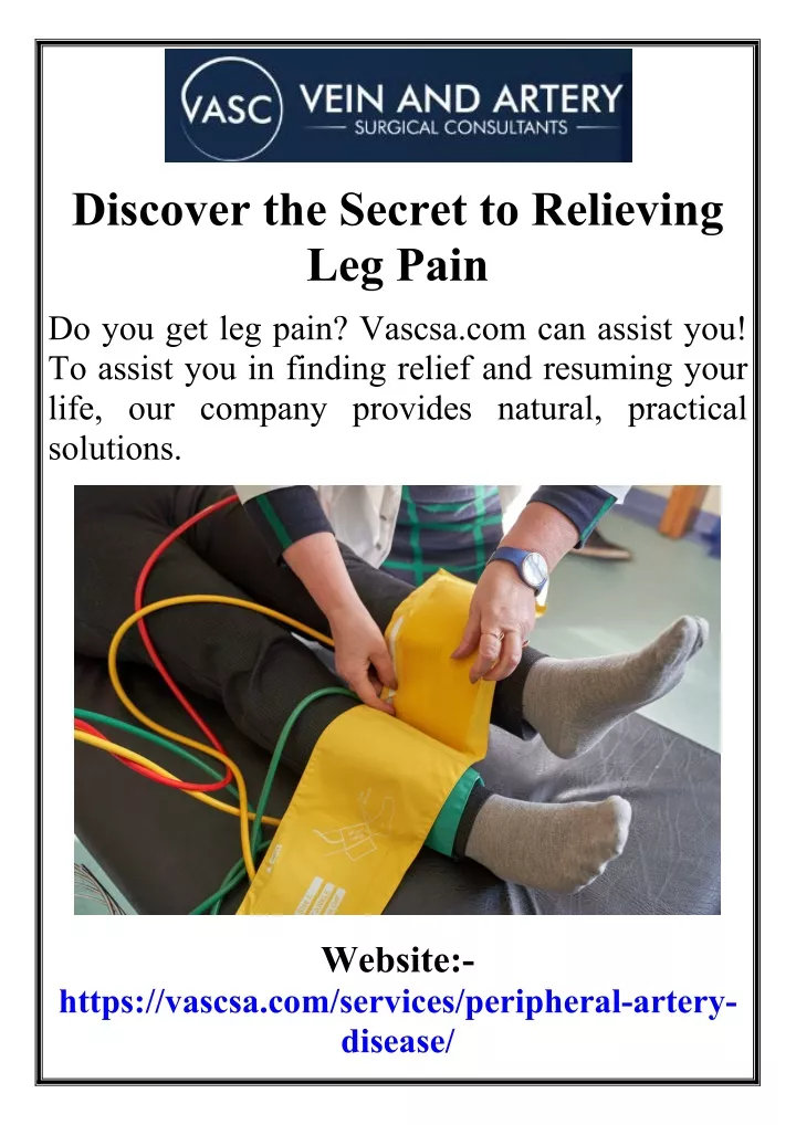 discover the secret to relieving leg pain