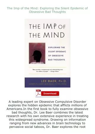 Download⚡ The Imp of the Mind: Exploring the Silent Epidemic of Obsessive Bad Thoughts
