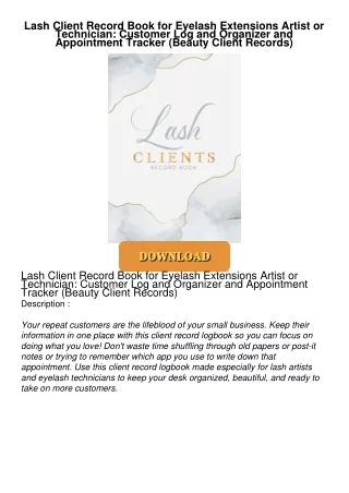 Audiobook⚡ Lash Client Record Book for Eyelash Extensions Artist or Technician: Customer