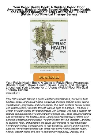 [PDF⚡READ❤ONLINE]  Your Pelvic Health Book: A Guide to Pelvic Floor Awareness, Bladder Health,