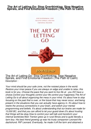 READ⚡[PDF]✔ The Art of Letting Go: Stop Overthinking, Stop Negative Spirals, and Find
