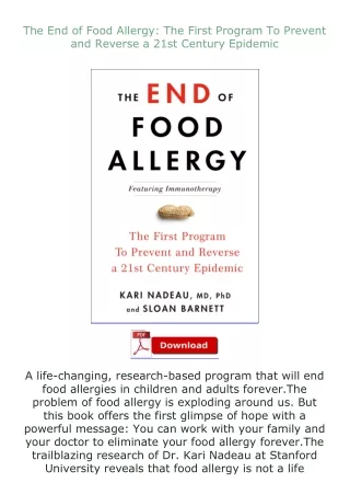 ✔️download⚡️ book (pdf) The End of Food Allergy: The First Program To Prevent and Reverse a 21st Century Epide