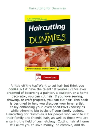 full✔download️⚡(pdf) Haircutting for Dummies