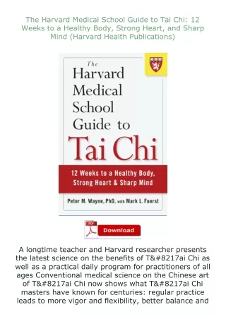 read ❤️ebook (✔️pdf✔️) The Harvard Medical School Guide to Tai Chi: 12 Weeks to a Healthy Body, Strong Heart,