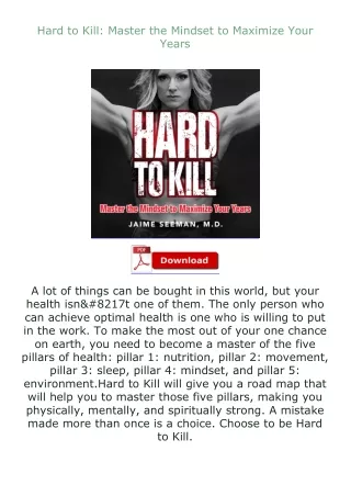 [READ]⚡PDF✔ Hard to Kill: Master the Mindset to Maximize Your Years