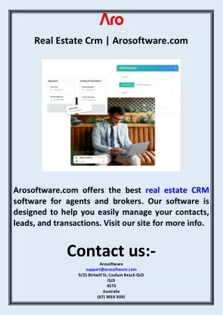 Real Estate Crm   Arosoftware.com
