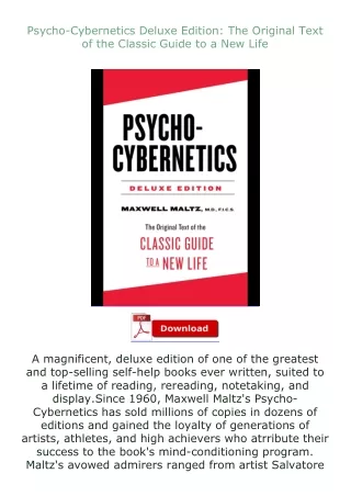 book❤[READ]✔ Psycho-Cybernetics Deluxe Edition: The Original Text of the Classic Guide to a New Life