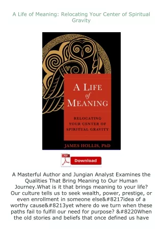 ❤PDF⚡ A Life of Meaning: Relocating Your Center of Spiritual Gravity