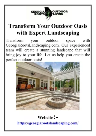 Transform Your Outdoor Oasis with Expert Landscaping