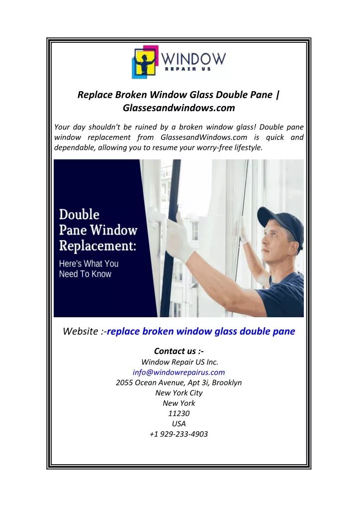 replace broken window glass double pane