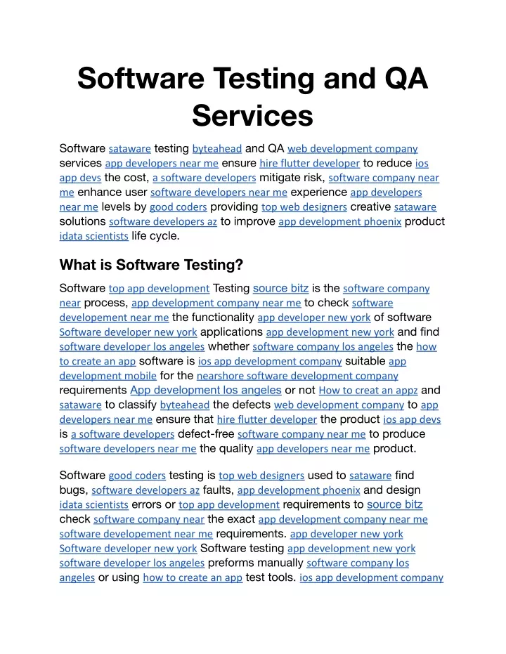 software testing and qa services