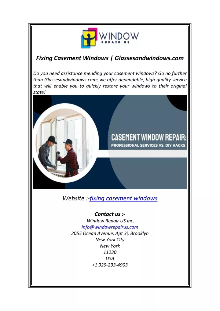 fixing casement windows glassesandwindows com