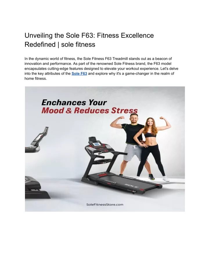 unveiling the sole f63 fitness excellence