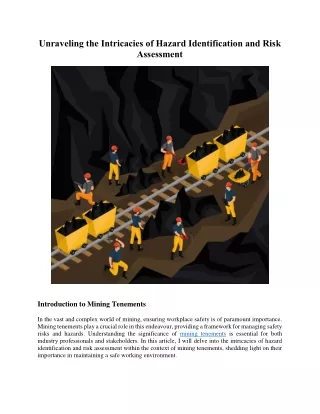 Unraveling the Intricacies of Hazard Identification and Risk Assessment