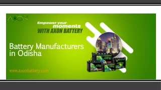 Battery Manufacturers in Odisha