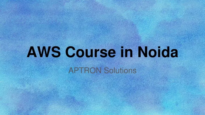 aws course in noida