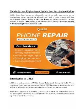 Best Doorstep Mobile Screen Replacement in Delhi - UREP