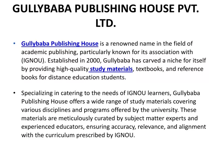 gullybaba publishing house pvt ltd