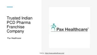 Trusted Indian PCD Pharma Franchise Company - Pax Healthcare