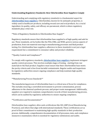 understanding regulatory standards