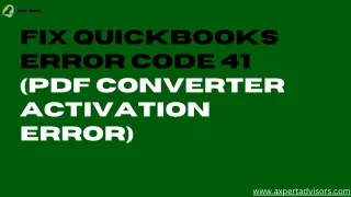 Fix QuickBooks Error Code 41 (PDF Converter Activation Error)