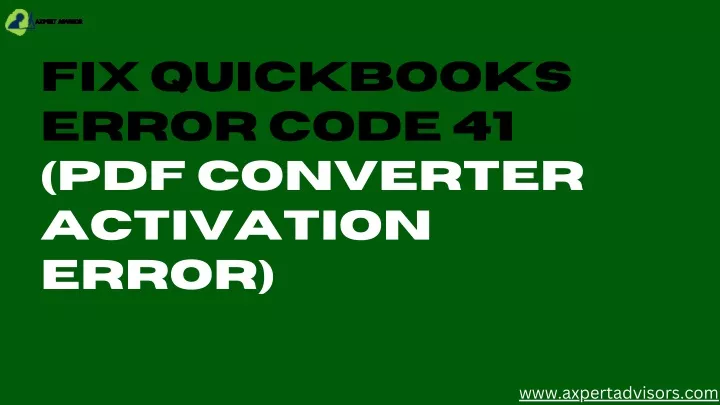 fix quickbooks error code 41 pdf converter