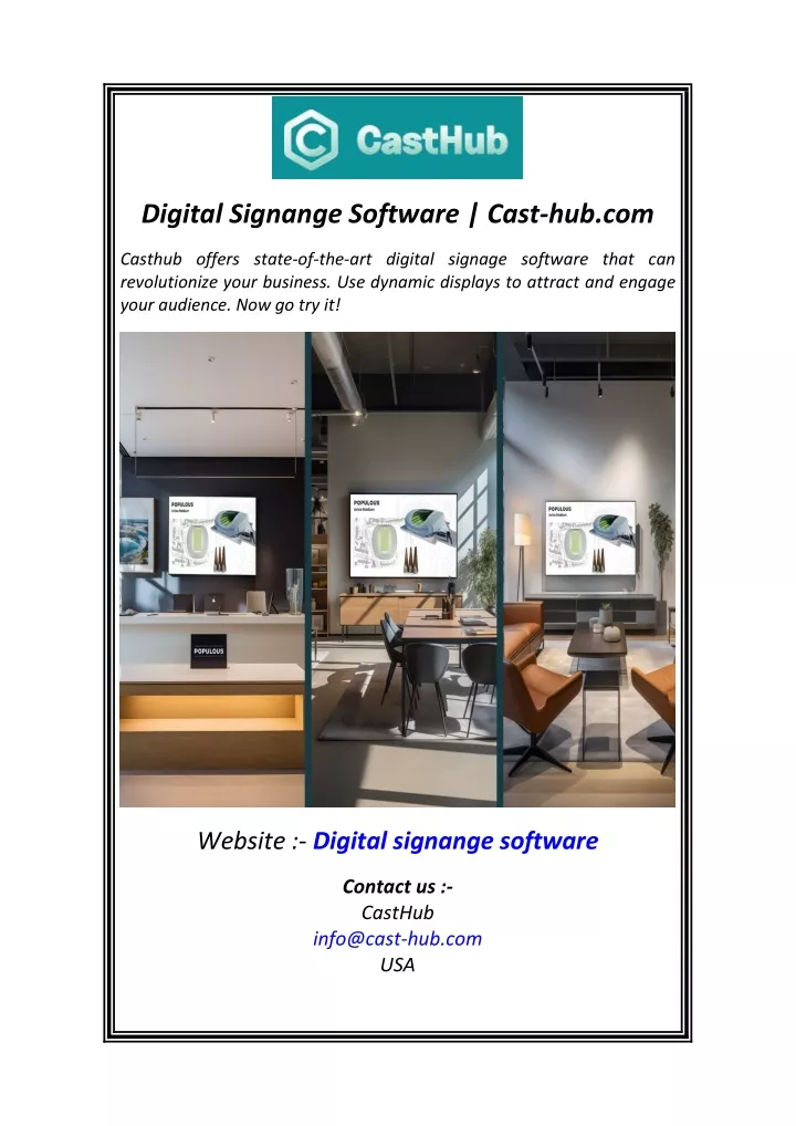 digital signange software cast hub com