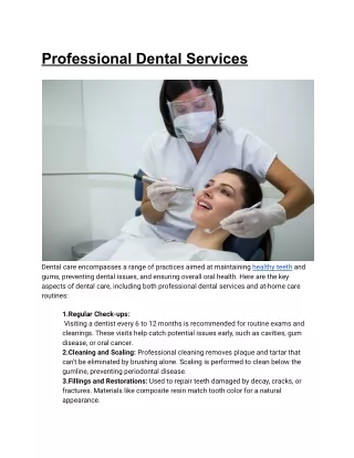 Professional Dental Services