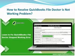 How to Resolve QuickBooks File Doctor is Not Working Problem